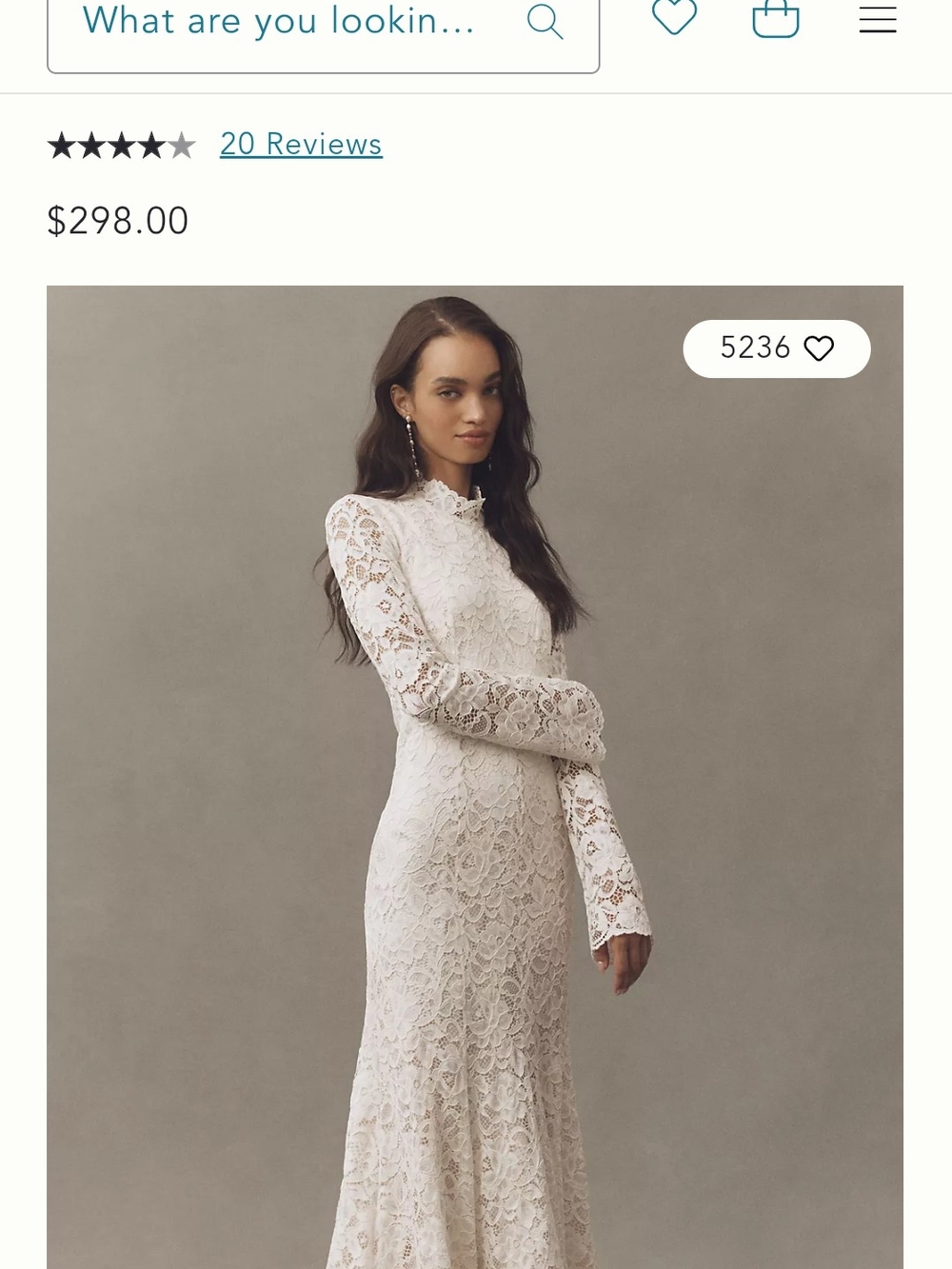 Anthropologie White Lace Long-Sleeve Maxi Dress